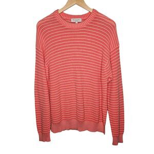 MICHAEL STARS Maggie Tonal Stripe Sweater Large Crewneck Pullover Long Sleeve